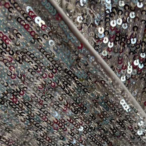 Express Silver Sequin V-Neck Wrap Bodysuit - Picture 11 of 13